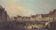 Bernardo Bellotoo The Old Market Square in Dresden oil painting
